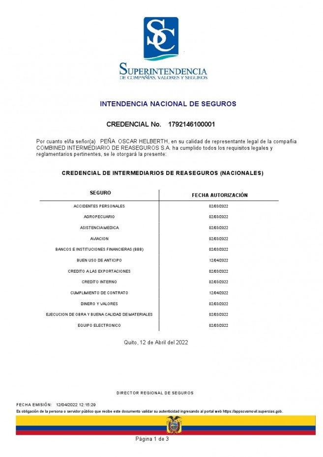 General Branches, Technical Risks, Bonds